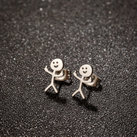 1 Pair Funny Middle Finger Stud Earrings Stainless Steel Simple Finger Earrings for Women 2024 New Trend Jewelry Gift