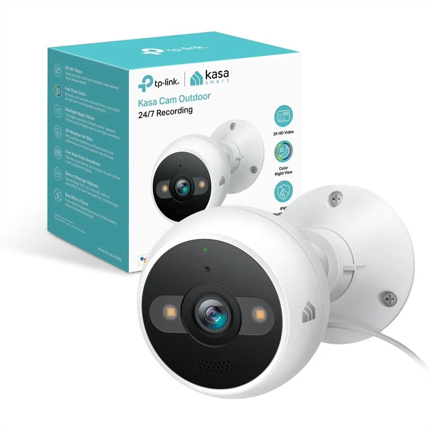 

2K+ Outdoor Wired Security Camera with Person/Motion Detection, 24/7 Recording, 2-Way Audio, Siren, Starlight Night Vision