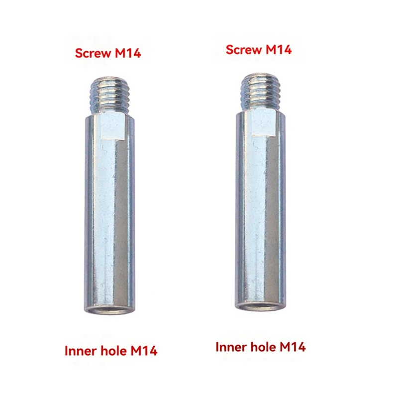 AT51-2Pcs 125 زاوية طاحونة تمديد قضيب طحن تمديد قضيب 80 مللي متر 100 زاوية طاحونة تحويل قضيب