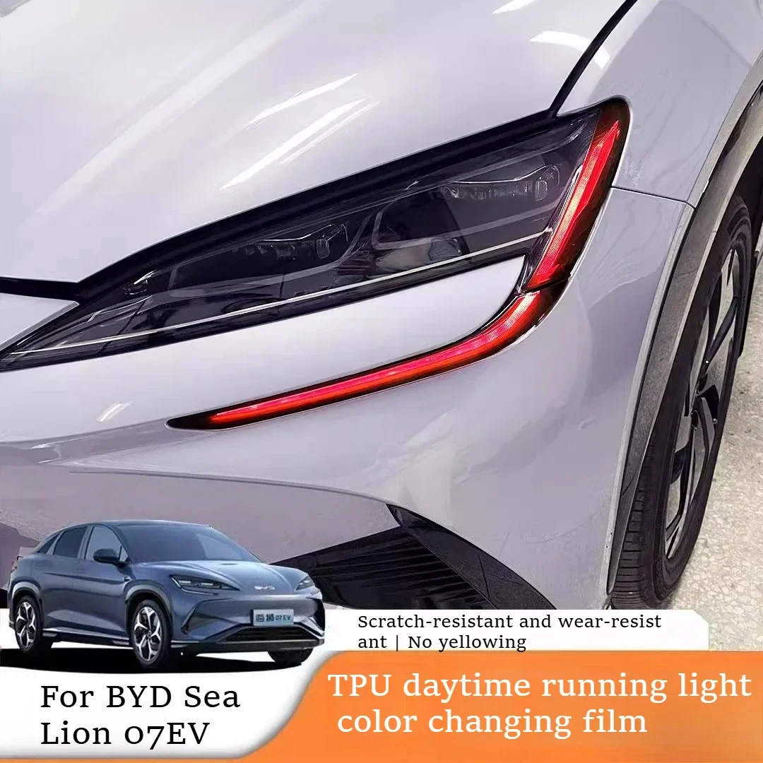 Exterior Daytime Running Light For BYD Sea Lion 07EV 2024-2025 Color Changing Film Sticker Exterior Light Film Rudder Adaptation