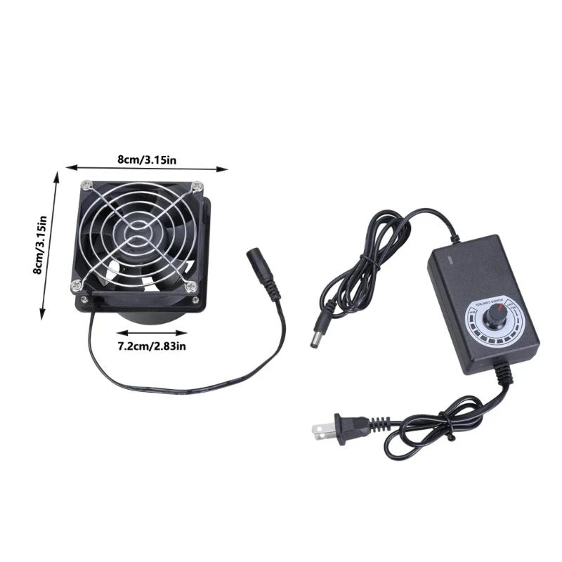 Ventilador escape 80 mm ahorro energía con rodamiento bolas dobles enchufables adecuado para ventilación aire