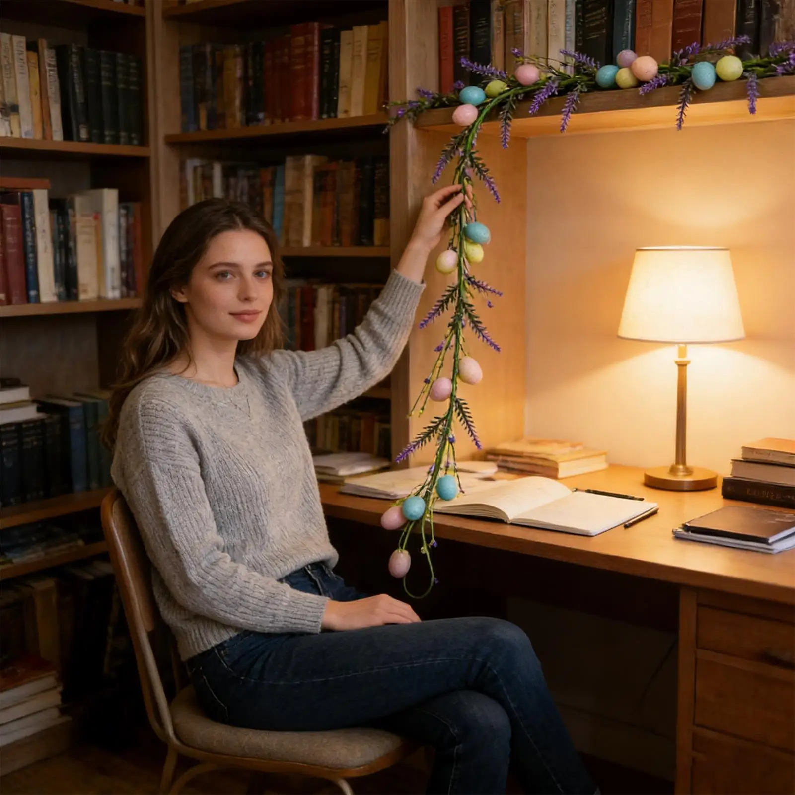 

Весенняя гирлянда 5 футов, искусственный весенний венок с яйцами, пасхальные украшения, гирлянда для дома, комнаты, общежития, окна, крыльца, на каждый день