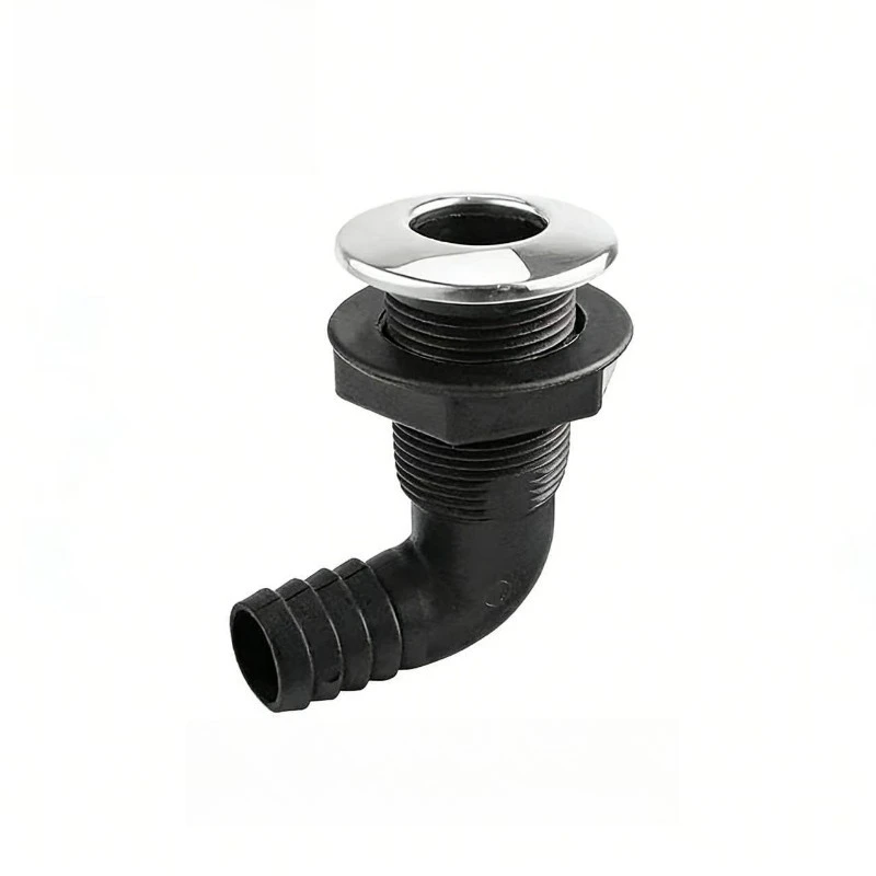 For Steel Cover Black Nylon Curved Water Outlet, Marine Nylon Drain, Sewage Outlet, Marine Yacht Accessories  2pcs