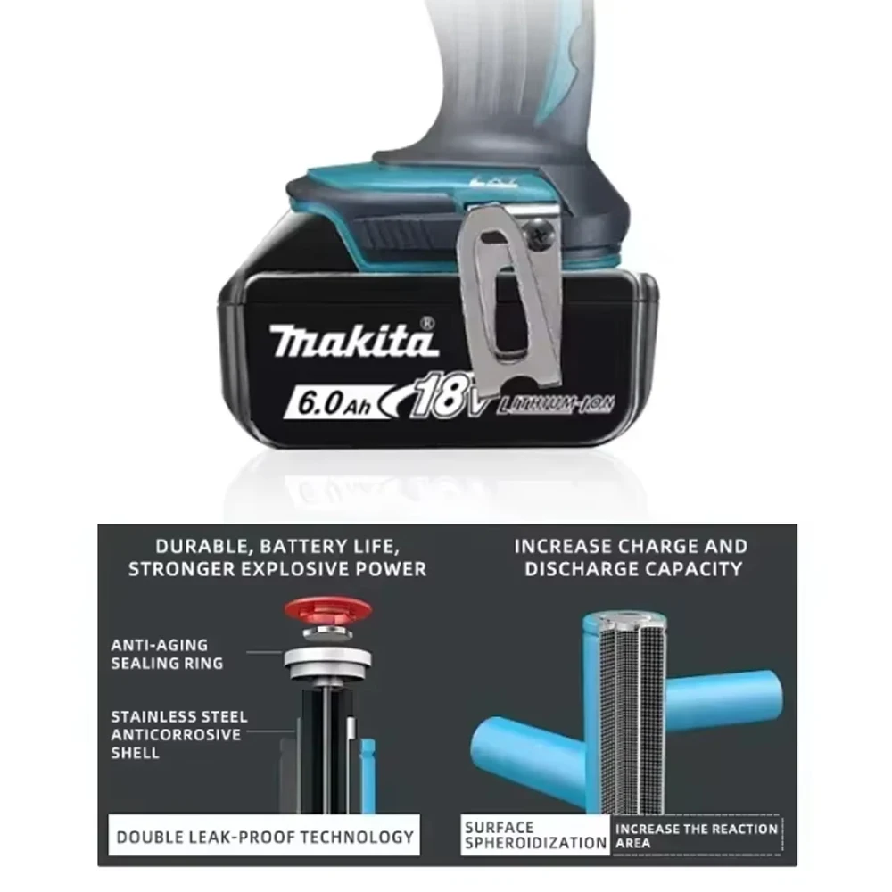 

Original Makita BL1860B 18V 6.0Ah Li-ion Rechargeable Battery for BL1830B BL1850B BL1850 BL1840 BL1860 BL1815 makita 18v too