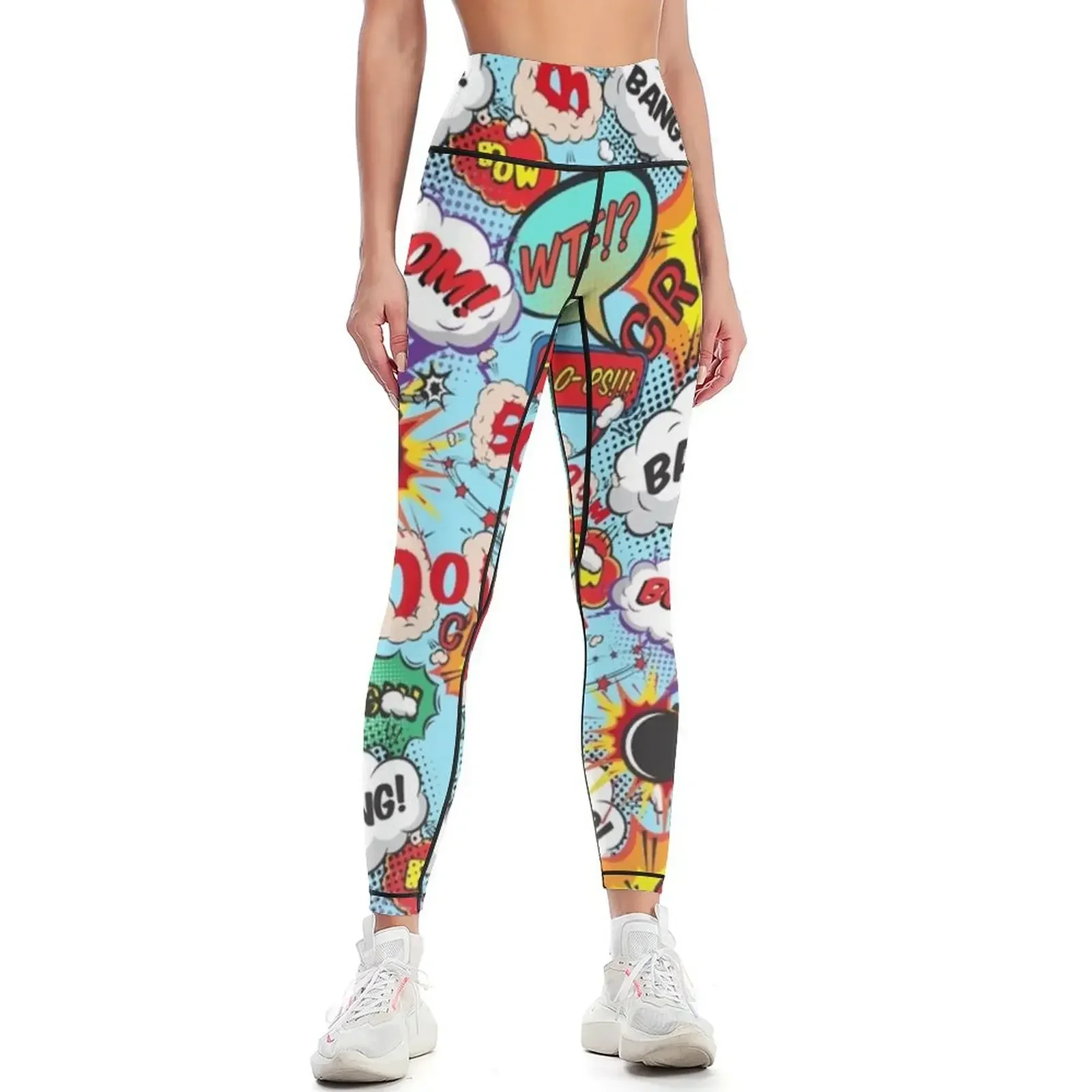 

Funny Comic Pattern Leggings Clothing fitness gym's sportswear workout shorts Sports female Womens Leggings