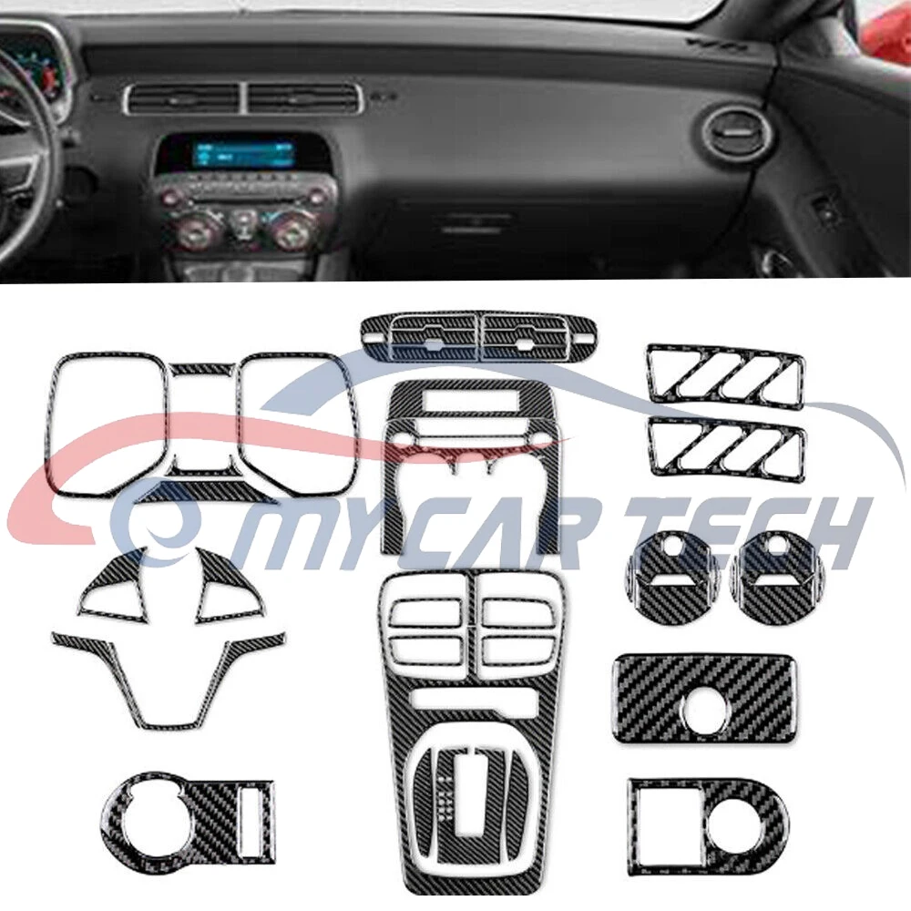 40Pcs Carbon Fiber Full Interior Trim Kit Suitable for Chevrolet Camaro 2010-2015 Dashboard Cover Sticker