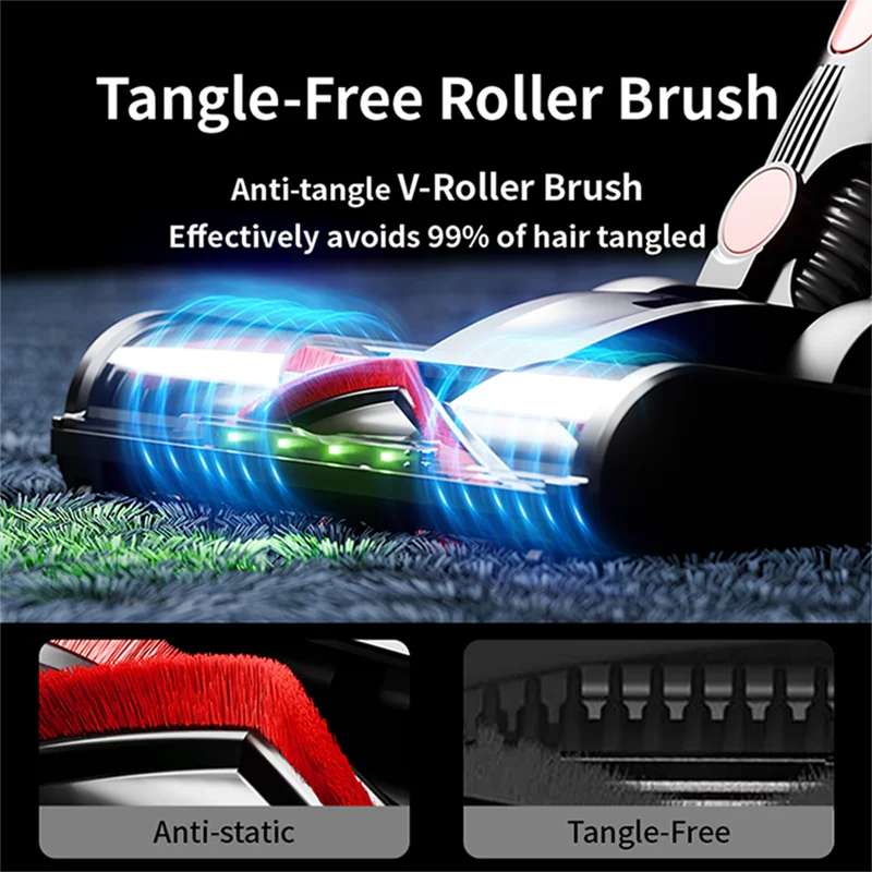 MPQU 50kPa Wireless High Power Handheld Vacuum Cleaner Removable Battery 3 Power Modes Touchscreen 550W Vacuum Cleaner for Home