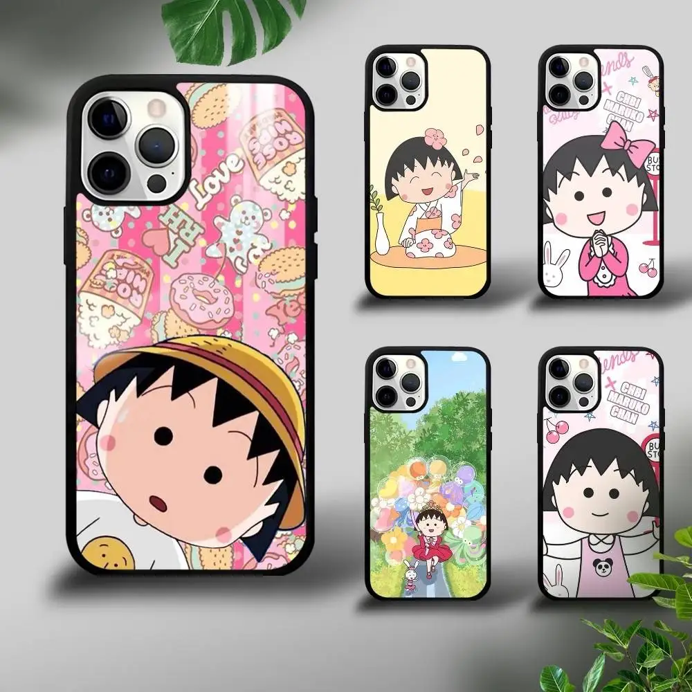 Чехол для телефона Chibi M-Maruko-Chan для iPhone 16, 15, 14, 13, 12, 11 Pro Xs Max Mini Plus Celulares Hard Funda