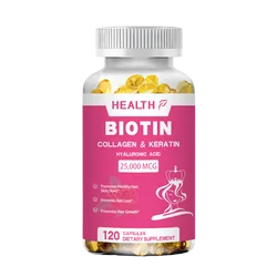 Super Collagen Protein, Containing Vitamin C and Biotin, Skin, Hair And Nail Supplements, Containing Antioxidants, 120 Capsules