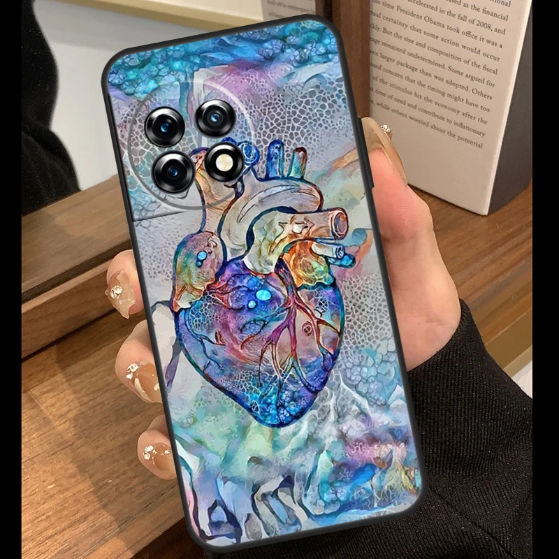 Human Anatomy Heart Art Case For OnePlus Nord 2 2T CE 3 Lite N10 N20 Ace 8T 9R 9RT 10R 10T 11R 8 9 10 Pro 11 Cover