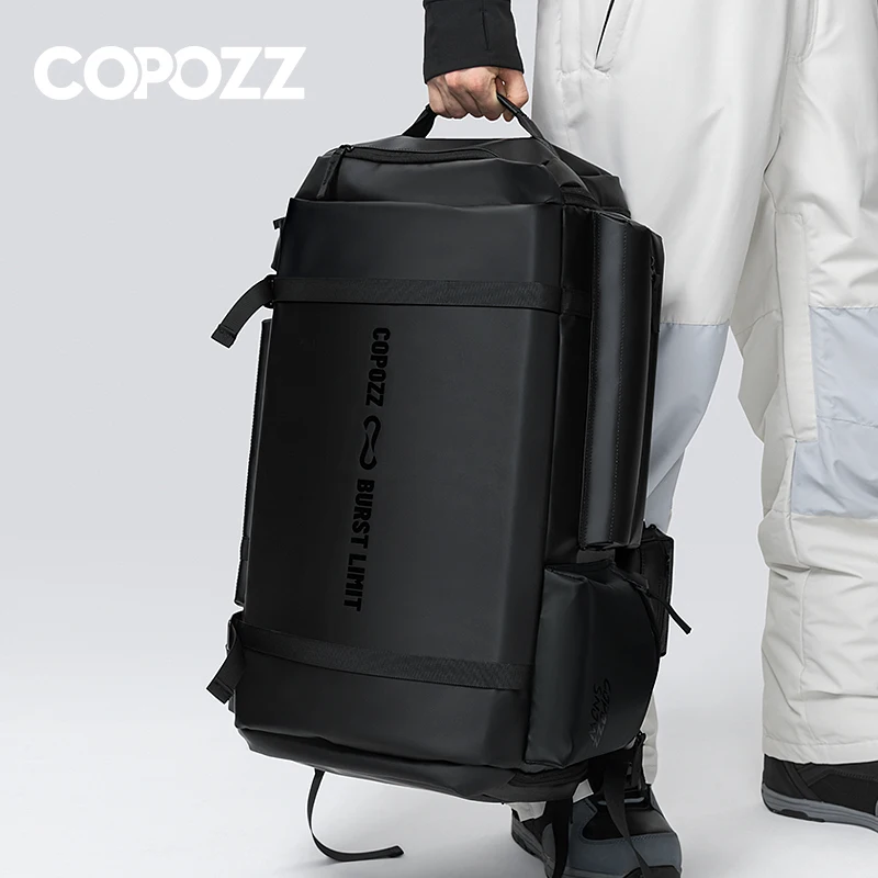 COPOZZ กระเป๋าสกี 55L ขนาดใหญ่สําหรับจัดเก็บรองเท้าหมวกกันน็อกสโนว์บอร์ดเสื้อผ้ากระเป๋าเป้สะพายหลังปรับกันน้ําสโนว์บอร์ดกระเป๋า Unisex