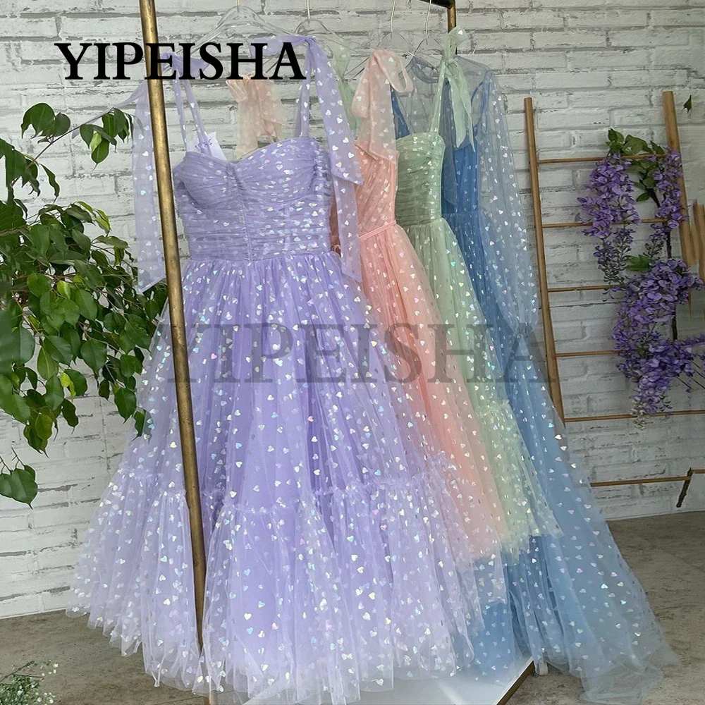 Gola quadrada a linha vestidos de noite manga longa rendas flores sem costas chá-comprimento baile de formatura gwon vestidos de fiesta пvestidos vestidos vestidos vestidos