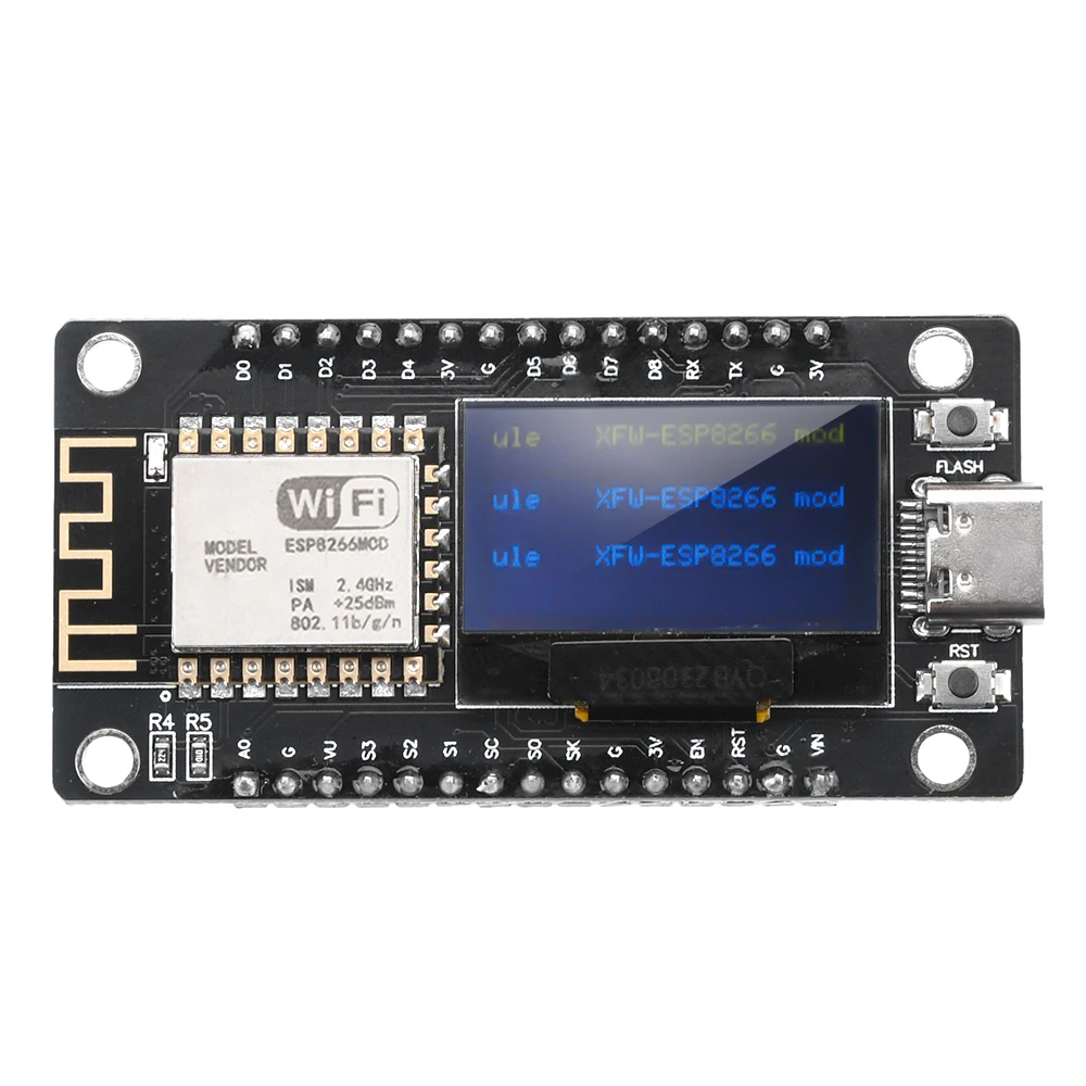 ESP8266 Development Board NodeMCU with 0.96‘’OLED Display,CH-340C,ESP-12F WiFi Module,Micro USB for Arduino/Micropython ESP8266