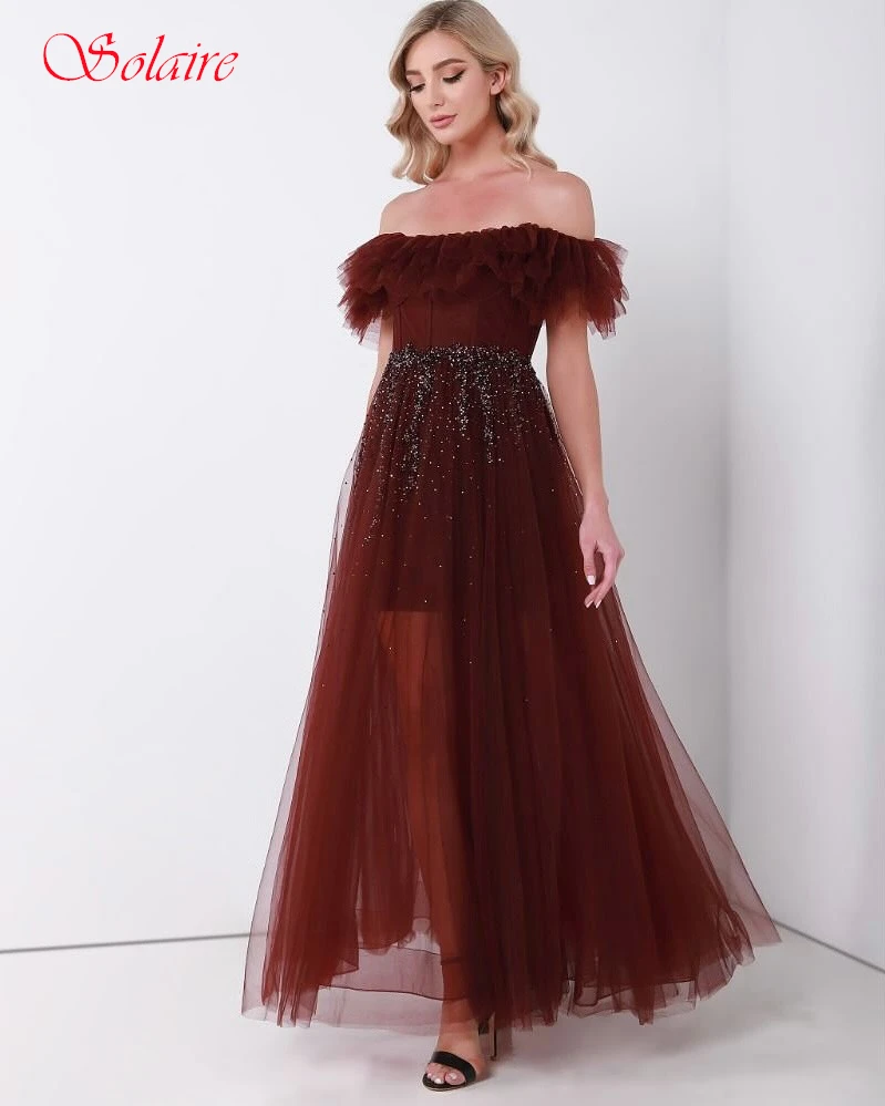 Maßgeschneidertes A-Linie-Boot-Ausschnitt, elegantes formelles Abendkleid, modisches Temperament, Partykleider, zartes, hochwertiges Ballkleid