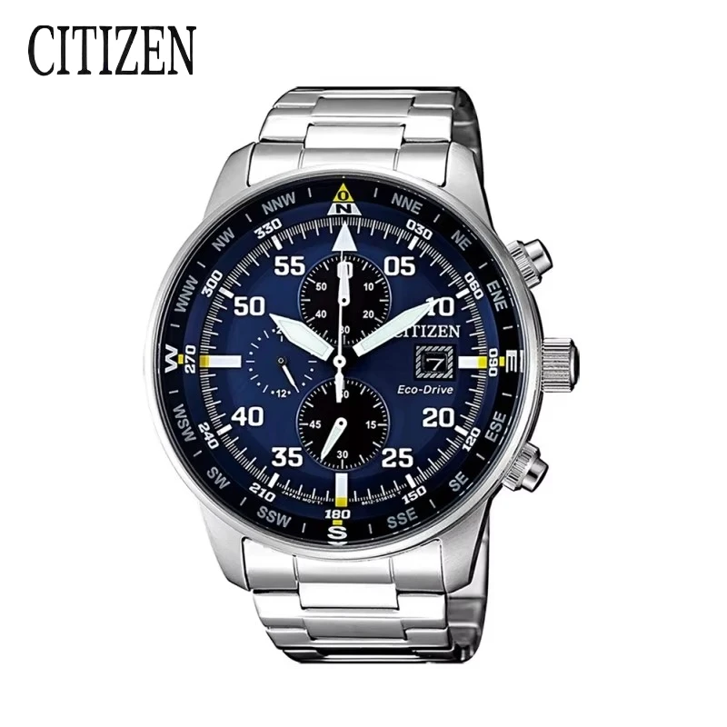 Citizen Aviator CA0690-88L Eco-Drive Chronograph 44mm Blue Dial Stainless Steel Bracelet 100M WR B612
