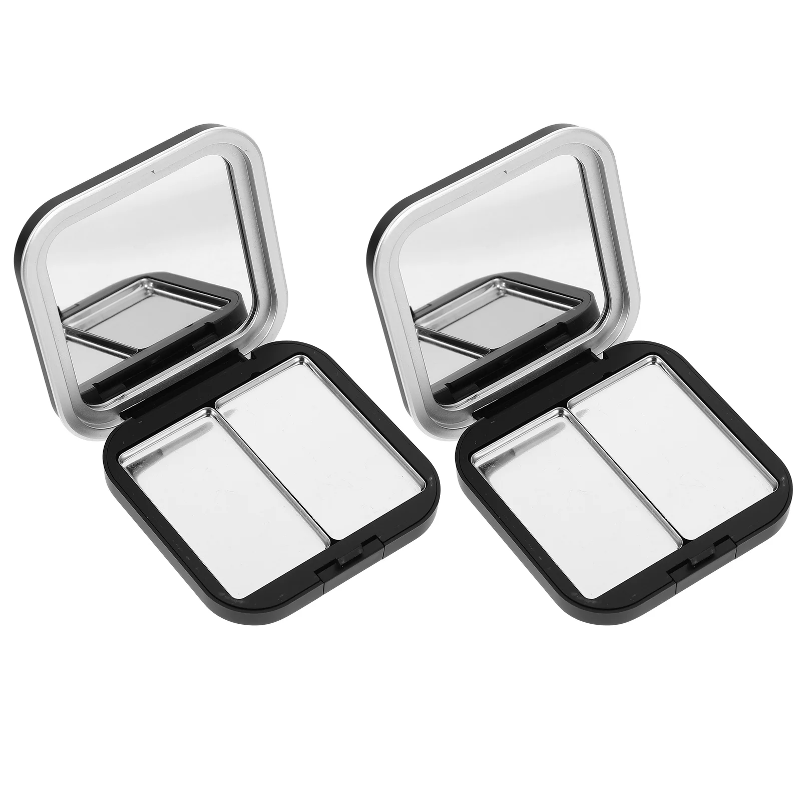 

2 Pcs Makeup Powder Eye Shadow Box Travel Black Eyeshadow Decanter Container