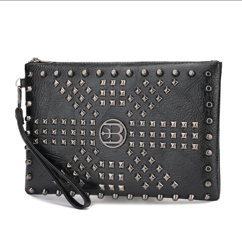 Casual Patchwork Design Male Money Handbag Fashion Soft PU Leather Men Day Clutch High Quality Durable Business Men Clutch Bag