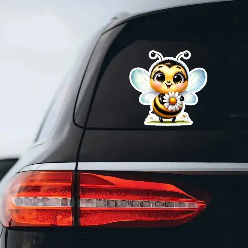 Cute Bee Car Stickers Waterproof Decals for Rear Window Bumper Children's Room Door & Window Decor HE117 5