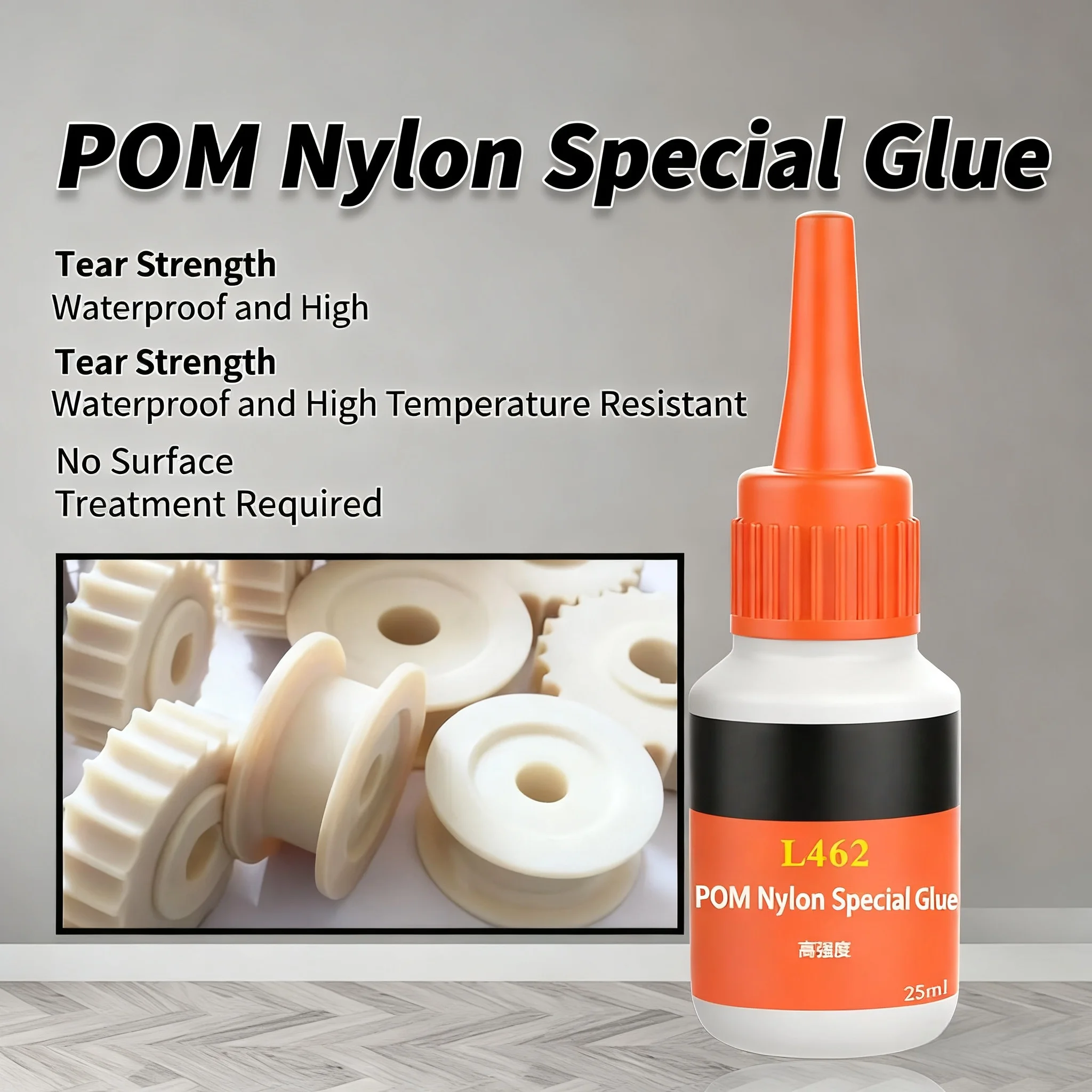 25ml L462 POM Nylon Special Adhesive for PA66 gear accessories nuts wheel washers steel pom plastic quick-drying strong adhesive