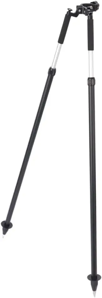 Aluminum Bipod for Leveling Rod & Prism Pole,fits 1~1.25in Pole,Legs Extend to 6ft,Fold to 3.5ft,Open Thumb Screw Head