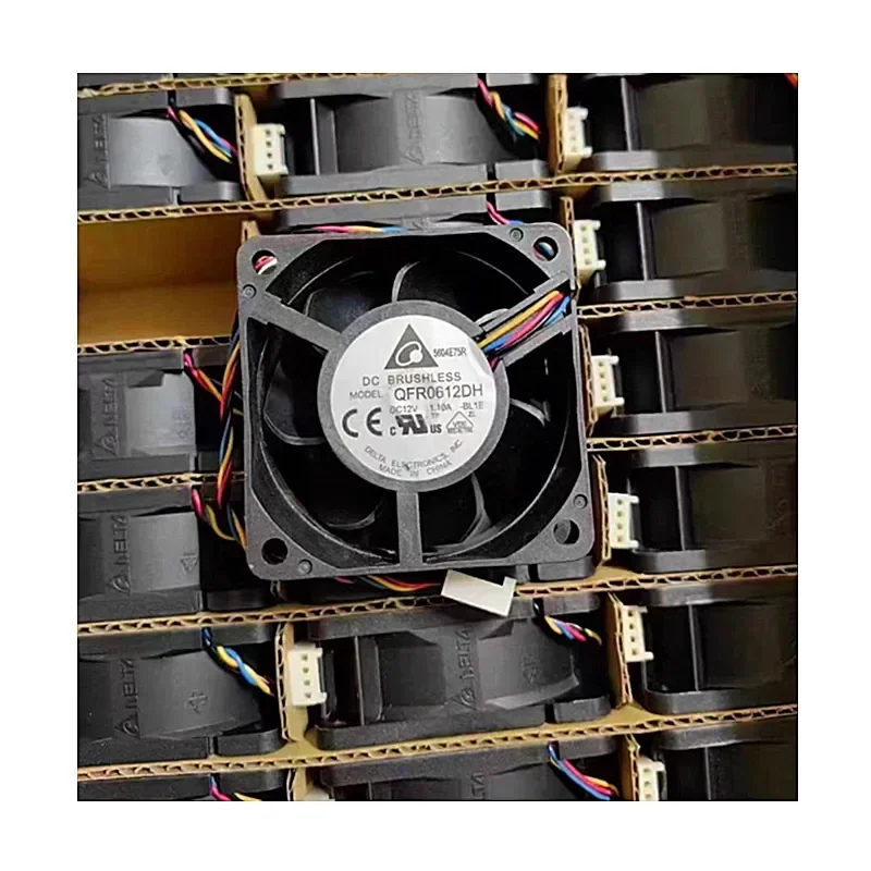 Brand new Delta 6025 6CM cm, cooling fan double ball speed regulation QFR0612DH 12V 1.10A