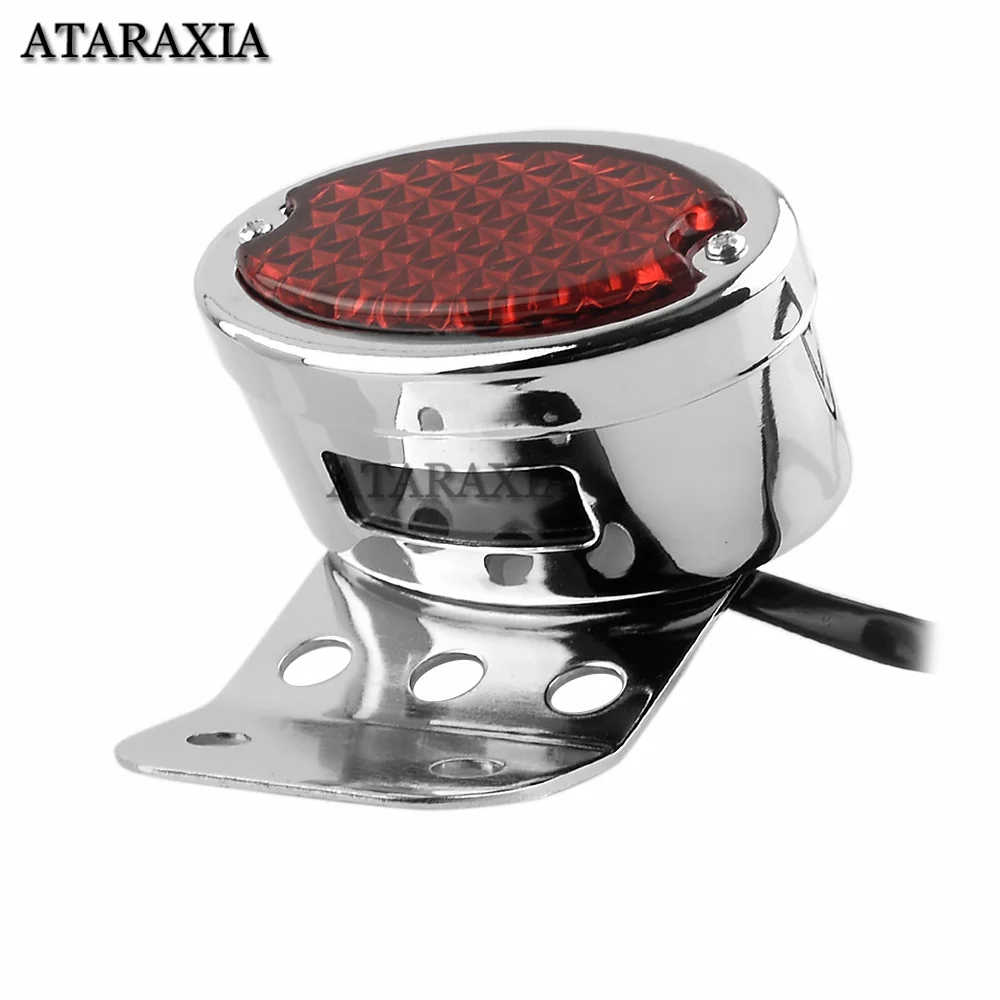 Retro LED Tail Light License Plate Lights Bracket For Harley Brake Stop Lights For Chopper Bobber Taillight Cat Eye Rear Lamp