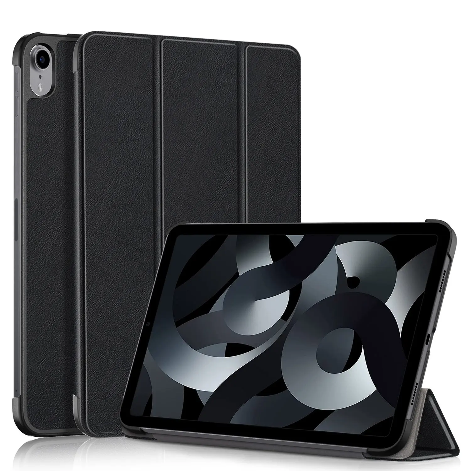 For iPad 10.9 (2022) PU Tablet Case Trifold Stand Shockproof Full Body Protective Cover with Auto Wake / Sleep