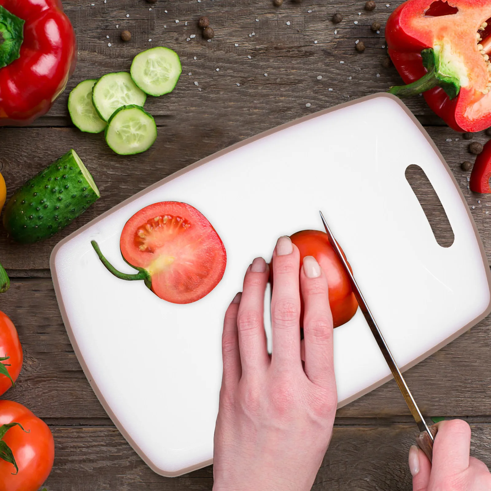 Heavy Duty Pe Plastic Cutting Board Smooth Scratch Resistant Surface Multi Function for Kitchen Use Fruit Vegetable Meat Fish