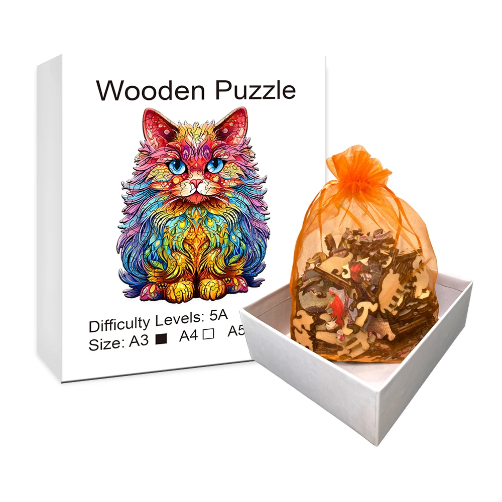 Persian Cat - Wooden Puzzles For Advanced Players - Creative Various Special Shapes, Creative Gifts For Boys And Girls Gifts