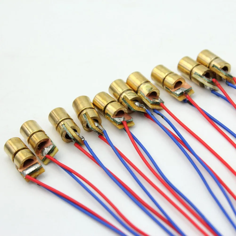 10pcs 3V 5mW 650nm Laser Diode Module Copper Mini 15x6mm for DIY Electronics Projects