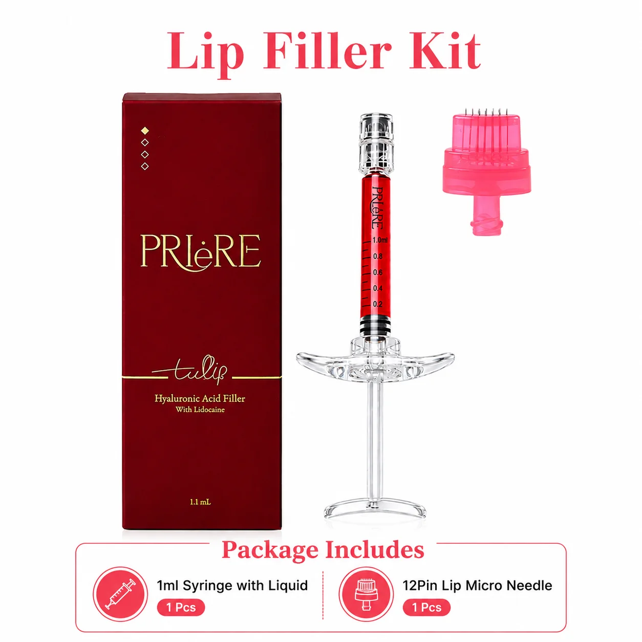 Lip Booster Kit 1.1ml Prefilled Syringe With 12 Pin Pro infusion Needle Cartridge Glossy LiP Care Tool Bacio Tip Alternative view 3