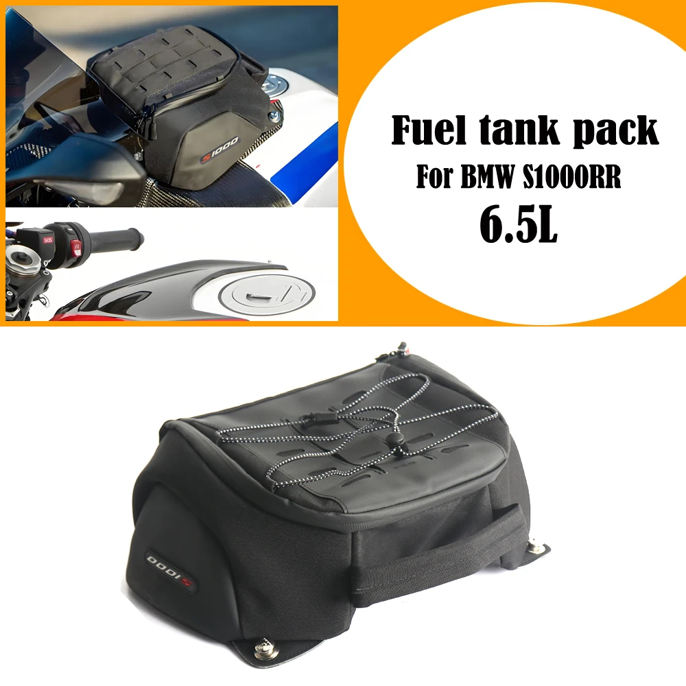 

Motorcycle 6.5L Tank Bag Luggage Waterproof Backpack Quick Lock Kit Black For BMW S1000RR S 1000RR S 1000 RR