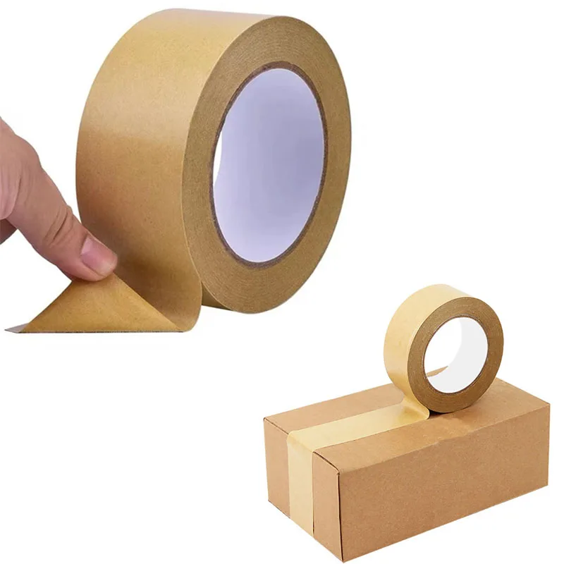 

Kraft Paper Packaging Tape 50mm*23M Self Adhesive Kraft Paper Tape Waterproof Biodegradable Brown Packing Tape Gummed Kraft Tape