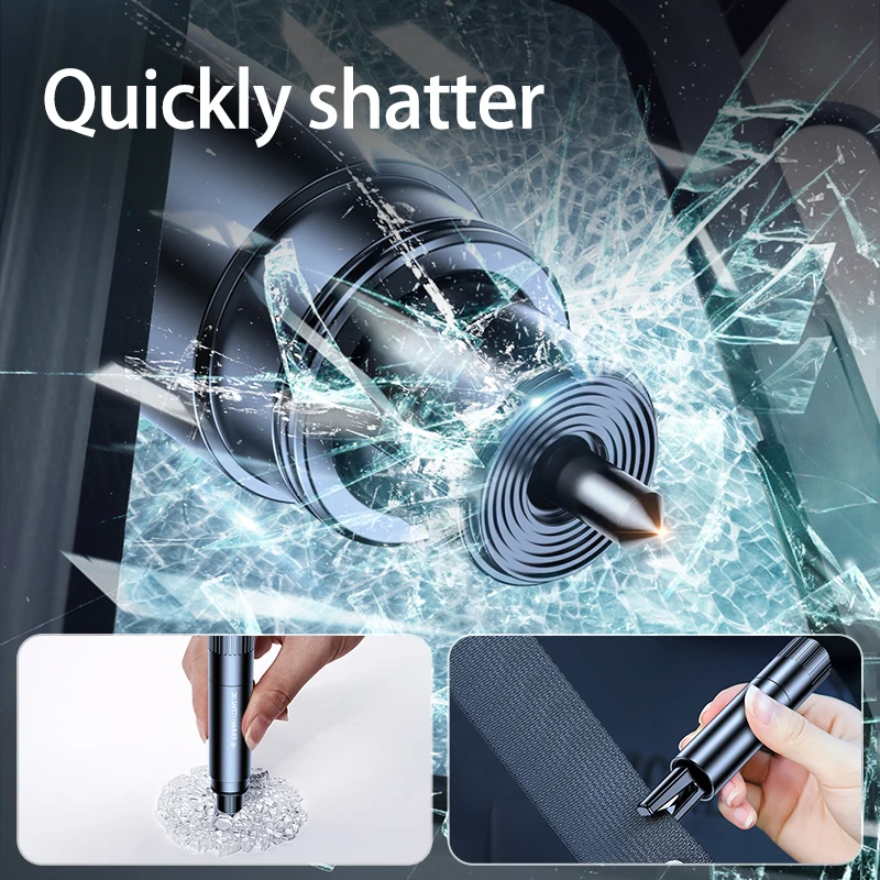

Auto Safety Rescue Hammer Car Window Breaker with Seat Belt Cutter Emergency Rescue Tool Compact Portable Car Safety Equipment