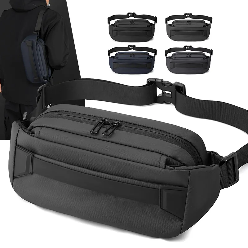 

Брендовая мужская нагрудная сумка, модная мужская поясная сумка через плечо, деловая дизайнерская велосипедная сумка на плечо для телефона на каждый день