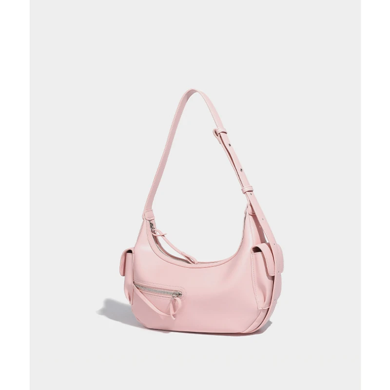 Women Small Fashion Half-moon Shoulder Bag Lady Niche Design Underarm Handbag Crossbody Bag with Adjustable Strap Gift for Wife