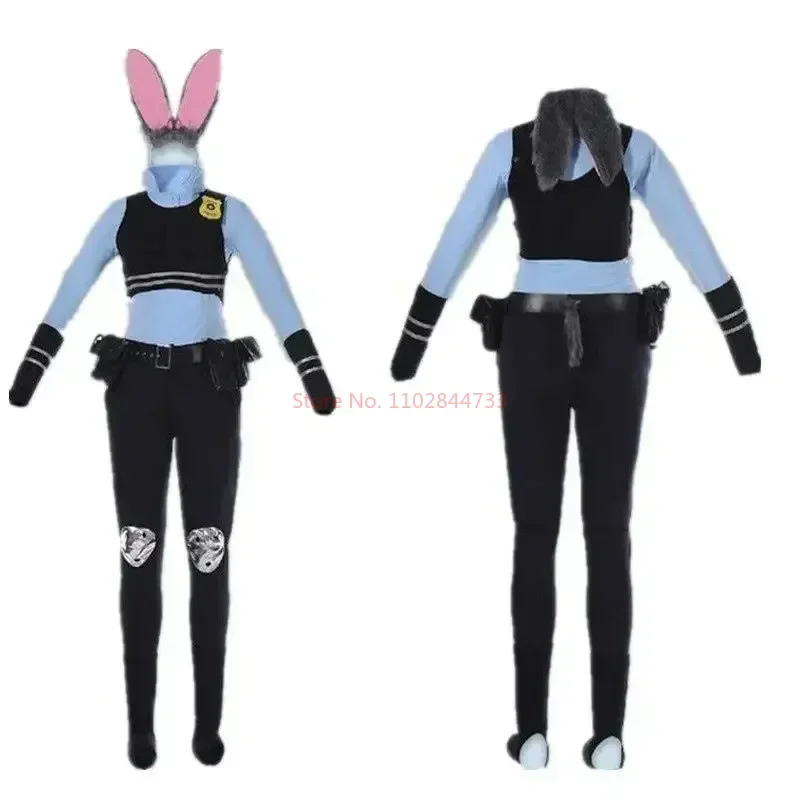 2024 Disney Zootopia Judy Rabbit Cosplay Costume Figure Nick Fox Woody Cartoon Cosplay Rabbit Judy Police Officer Halloween Giff