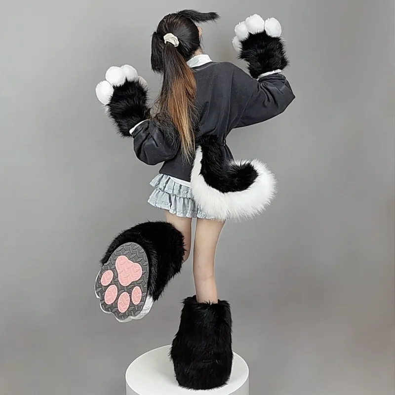 シミュレーション子犬コスプレ帽子かわいいロリータ頭飾りかわいいぶら下げ耳犬ぬいぐるみヘアアクセサリー JK アニメ衣装小道具