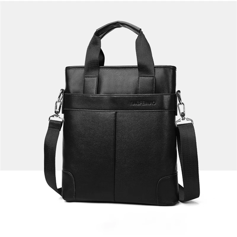 Imagem -05 - Mala de Couro pu para Homens Bolsa de Ombro Split Cross Side Bolsa Vertical Bolsa Executiva Bolsa de Negócios Masculina