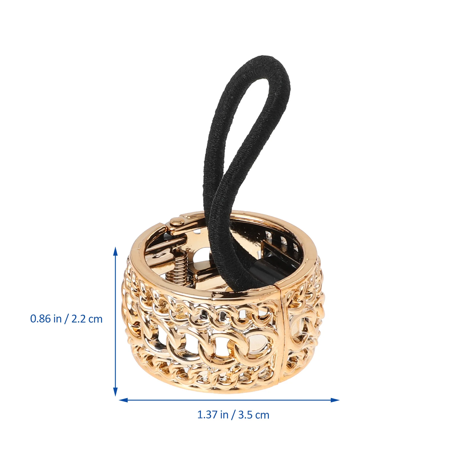 

6pcs Electroplated Ponytail Holders Cuffs Buckle Elastic Bands Stylish Circle Clips for All Hair Types