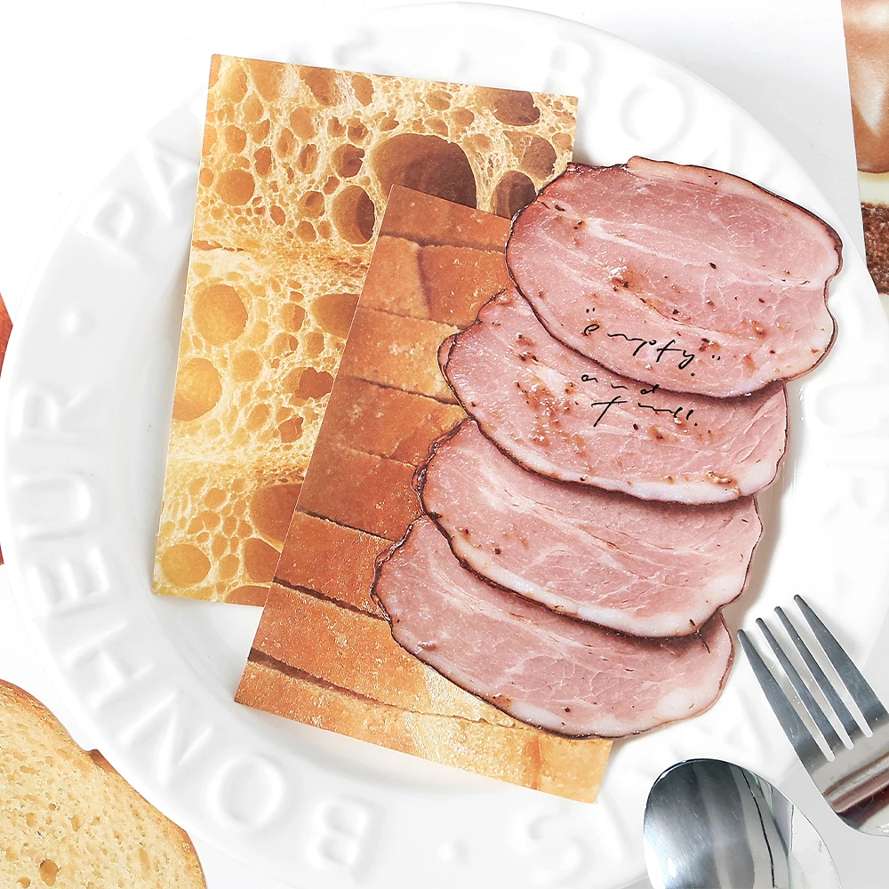 30 Pcs Cute Note, Delicious Food Theme INS Wind Note Paper, Student Message N Times, Hand Account Pad Memo Kawaii ﻿Stationery