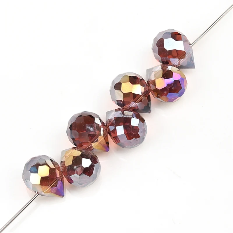 10*8mm tschechische Kristall Wasser tropfen Perlen glänzende facettierte Glas Erdbeer Perlen für Schmuck machen Handarbeiten DIY handgemachte Accessoires