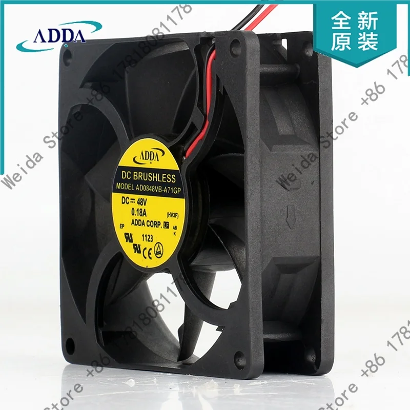 ADDA AD0848VB-A71GP 12V 24V  8025  8CM High speed instrument Frequency converter cabinet  cooling fan DC 48V 0.18A