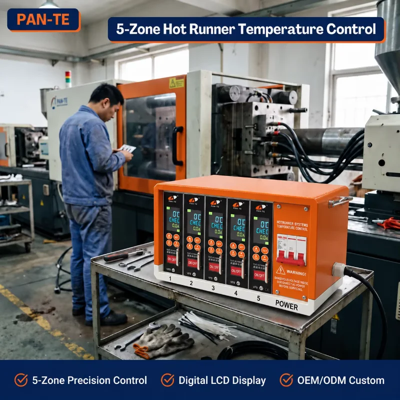 High Precision Hot Runner System 5-Point Hot Runner Control Box Digital Mould Thermostat Hot Runner Temperature Controller