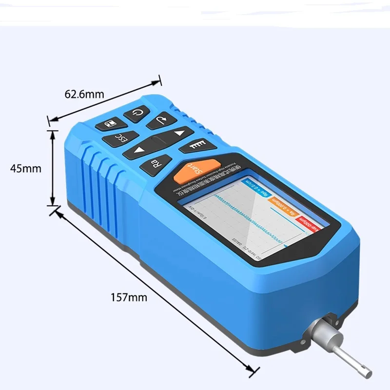 Portable Surface Roughness Meter 160μm TFT LCD Digital Flat Inclined Curved Surface Smoothness Tester Raw Waveform Rugosimeter