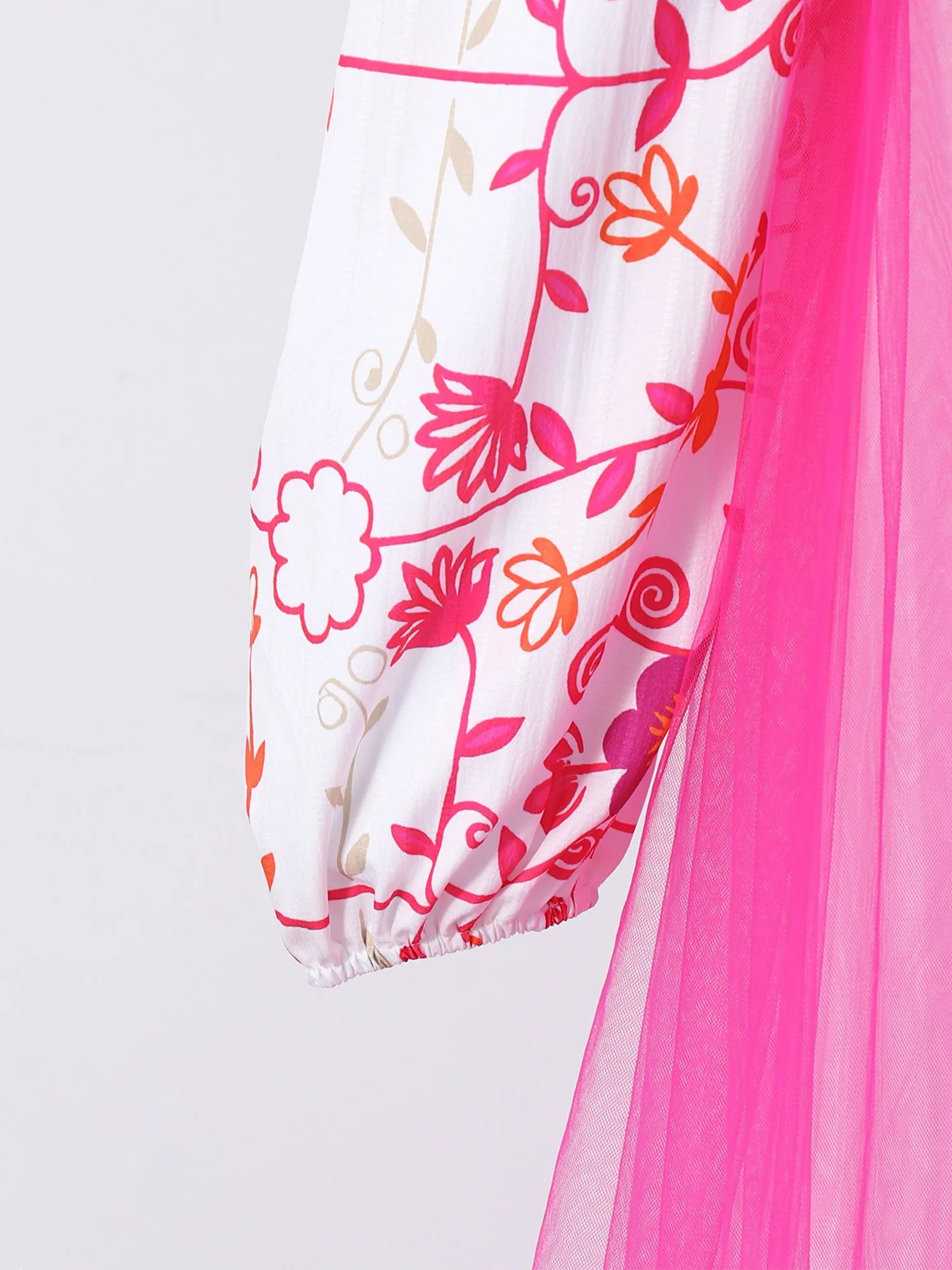 Girl Long Sleeve Mesh Patchwork Islamic Children Clothing Middle East Dress Ethnic-style Long Dress Stage Performance Dance Wear view 5