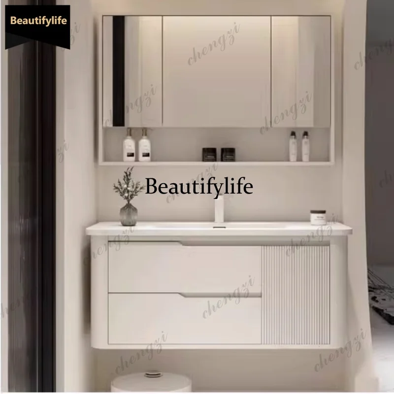 Q181 Classic Nordic Lighting Bathroom Cabinet Storage Internal Makeup Vanity Bathroom Cabinet Mirror Salle De Bain Armoire Furni