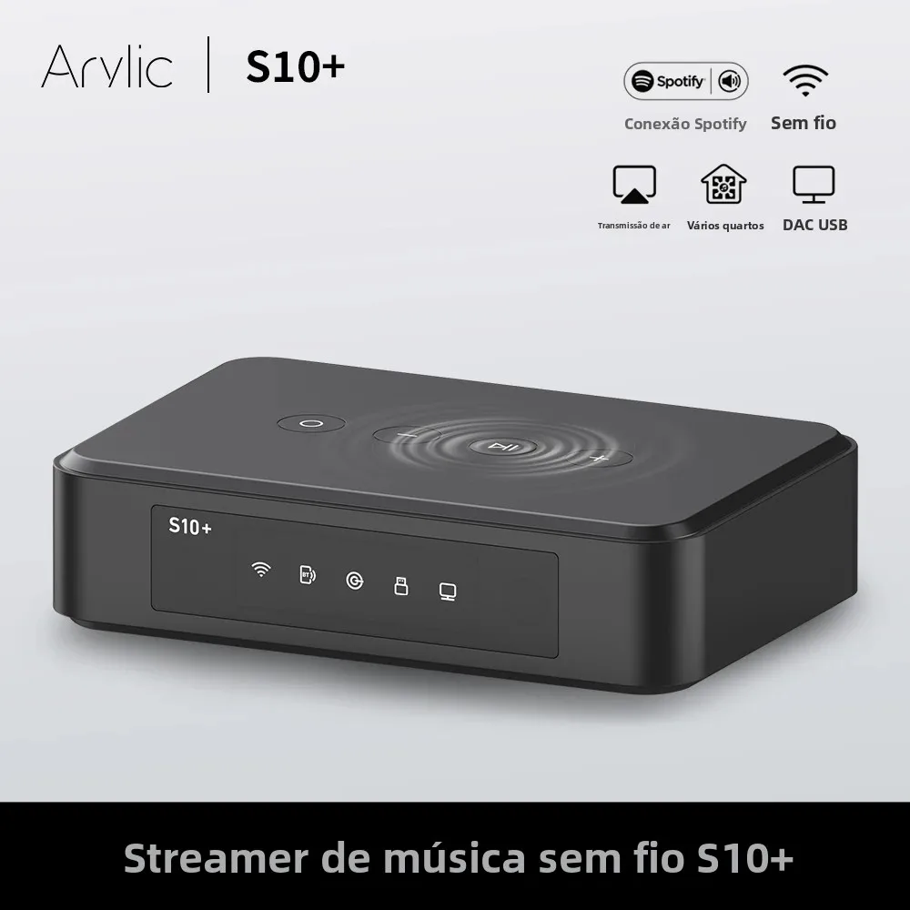 Arylic s10 + streaming de música sem fio 3.5mm jack aux receptor de áudio bluetooth para pc adaptador de entrada de áudio aux sem fio para multiroom