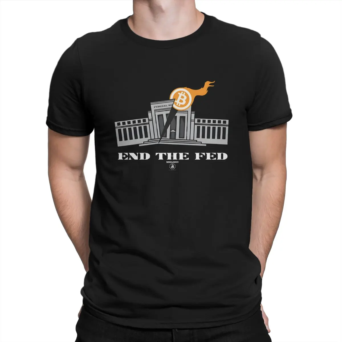 Novelty End The Fed T-Shirt Men O Neck Cotton T Shirt Bitcoin Short Sleeve Tees 4XL 5XL 6XL Clothing