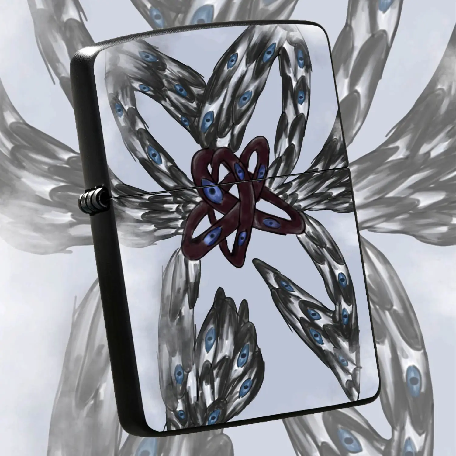 Creative Dark Fantasy Multi-eyed Alien Spirit Pattern Lighter, Artistic Unique Printed Portable Ignition Tool, Ideal for Daily Carry, Gifting, Collection, Outdoor Gathering and All Scenarios Use  A Humorous And Interesting Lighter